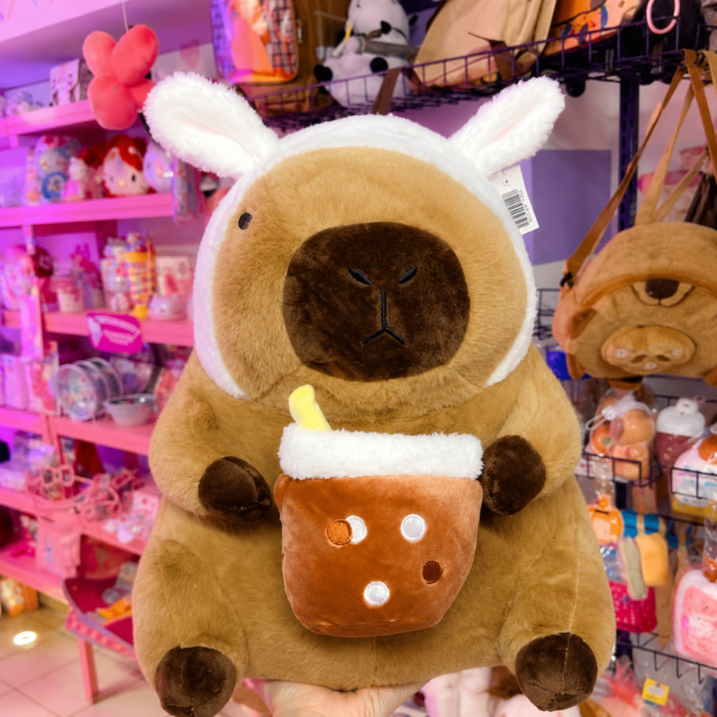 Peluche de Capibara con Capucha de Conejito