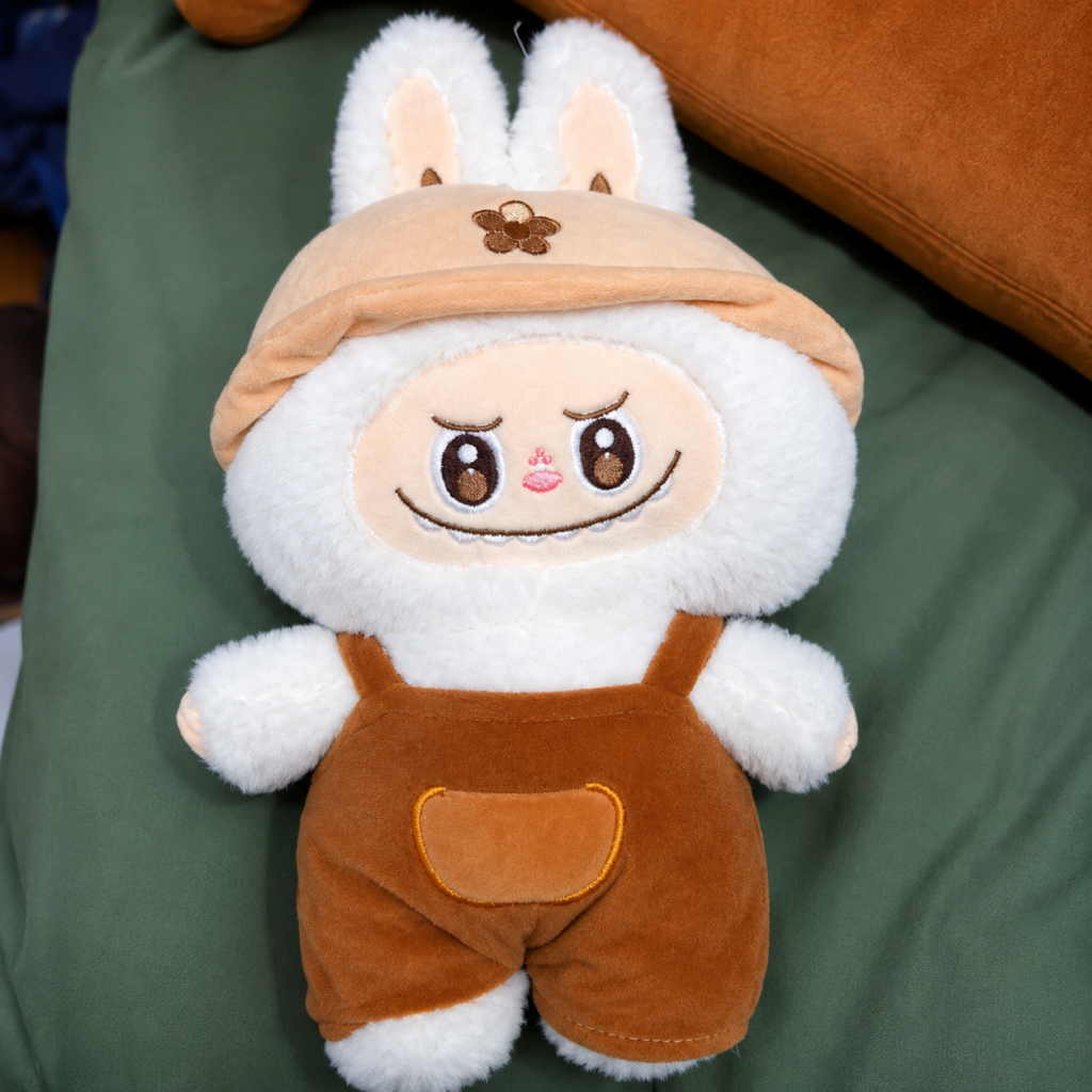 Peluche Labubu con Overol y Sombrero