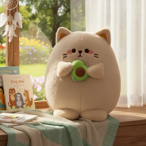 Peluche de Gato Gordito con Aguacate