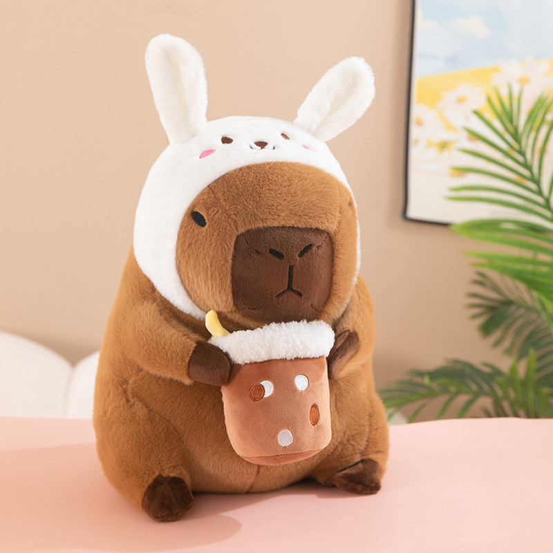 Peluche de Capibara con Capucha de Conejito