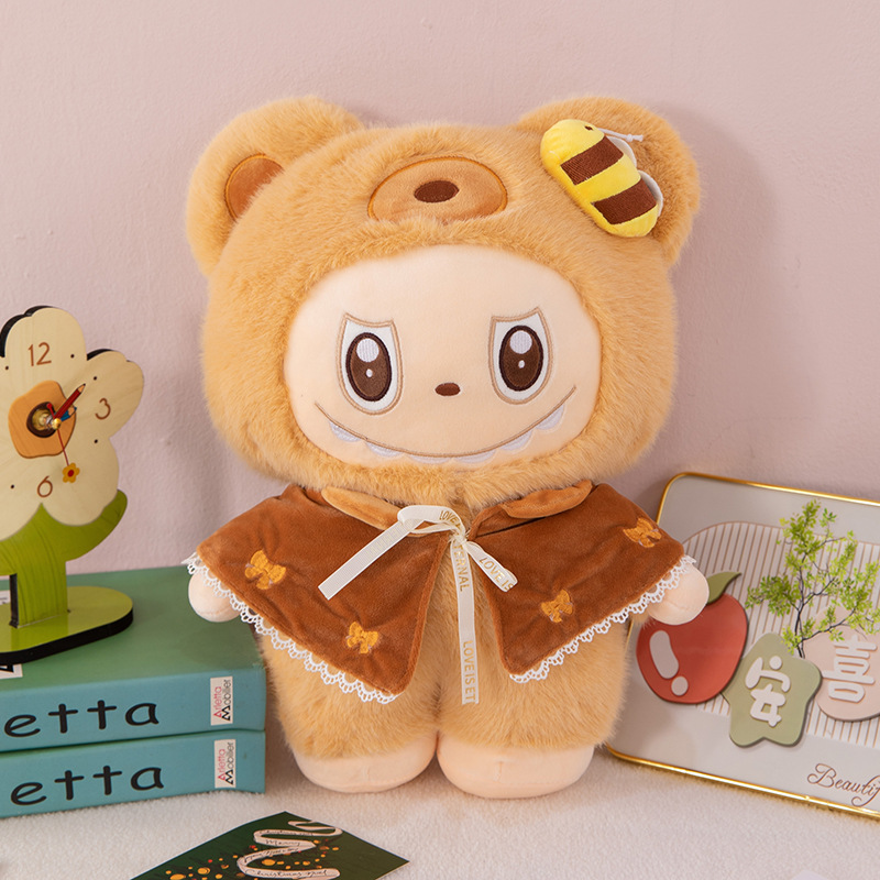 Peluche Labubu Chocolate con Poncho