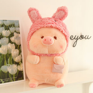 Peluche Cerdito con Capucha de Conejo
