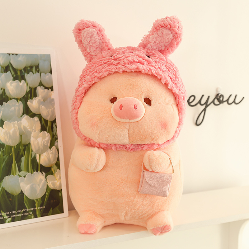 Peluche Cerdito con Capucha de Conejo