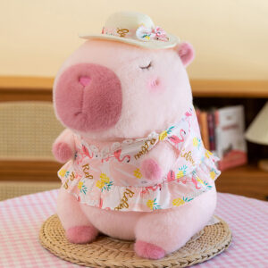 Peluche de Capibara Rosa con Vestido