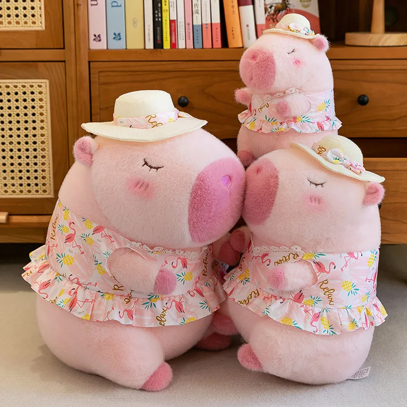 Peluche de Capibara Rosa con Vestido
