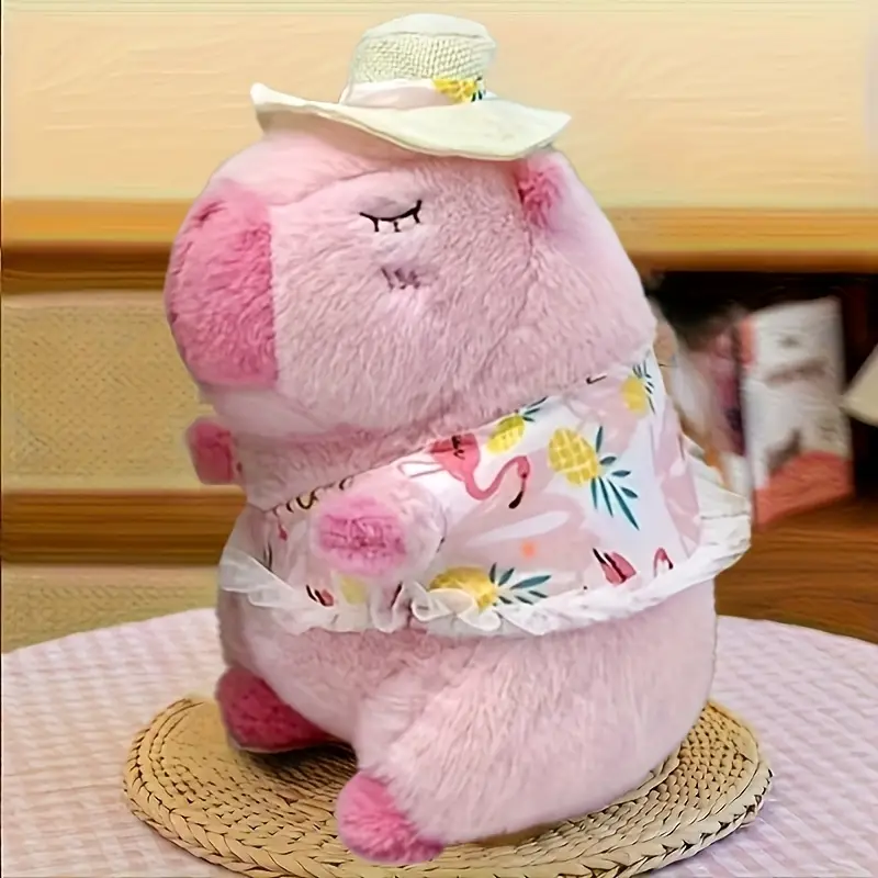 Peluche de Capibara Rosa con Vestido