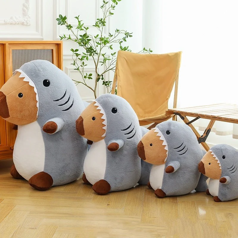 Peluche de Capibara con Disfraz de Tiburón