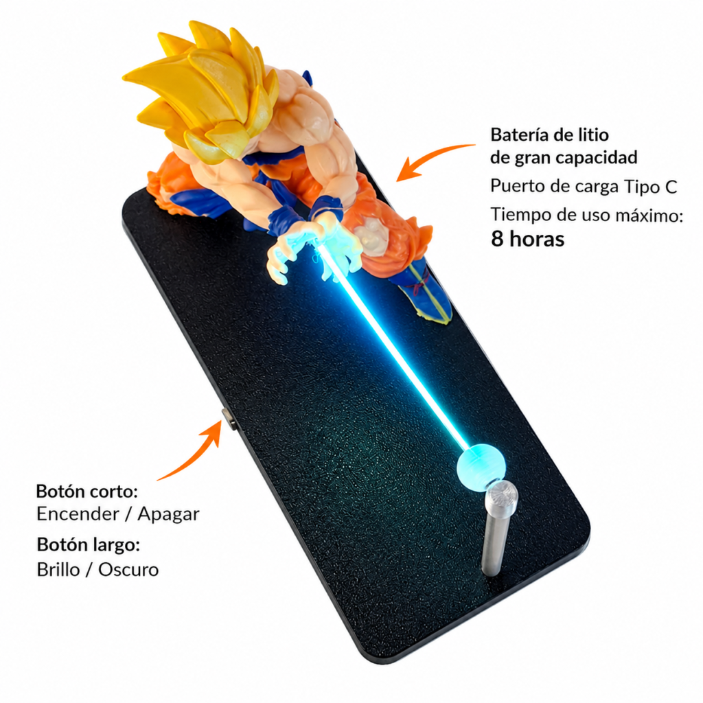 Lámpara 3D de Goku con Efecto Láser